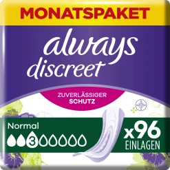 Always® Monatspaket Discreet Inkontinenz-Einlagen Normal