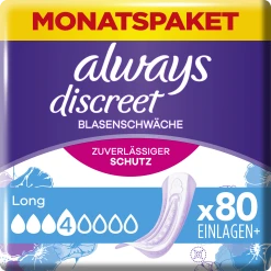 Always® Monatspaket Discreet Inkontinenz-Einlagen Long