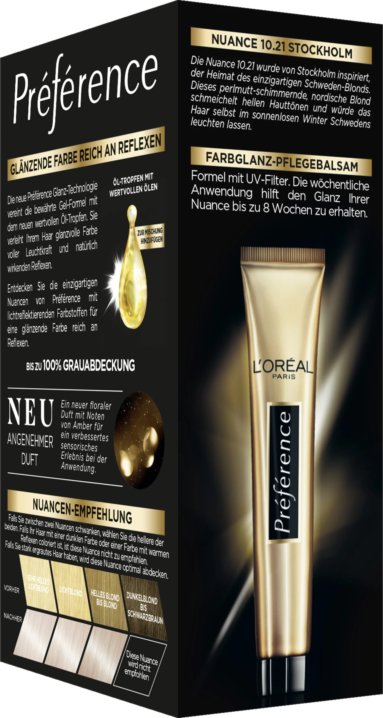 L’Oréal Paris Préférence Permanente Haarfarbe 10.21 Platin Perlmuttblond (Stockholm) 5 L’Oréal Paris Préférence Permanente Haarfarbe 10.21 Platin Perlmuttblond (Stockholm) – Bild 3