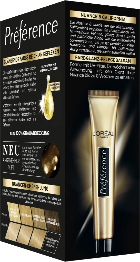 L’Oréal Paris Préférence Permanente Haarfarbe 8 Naturblond (California) – Bild 2