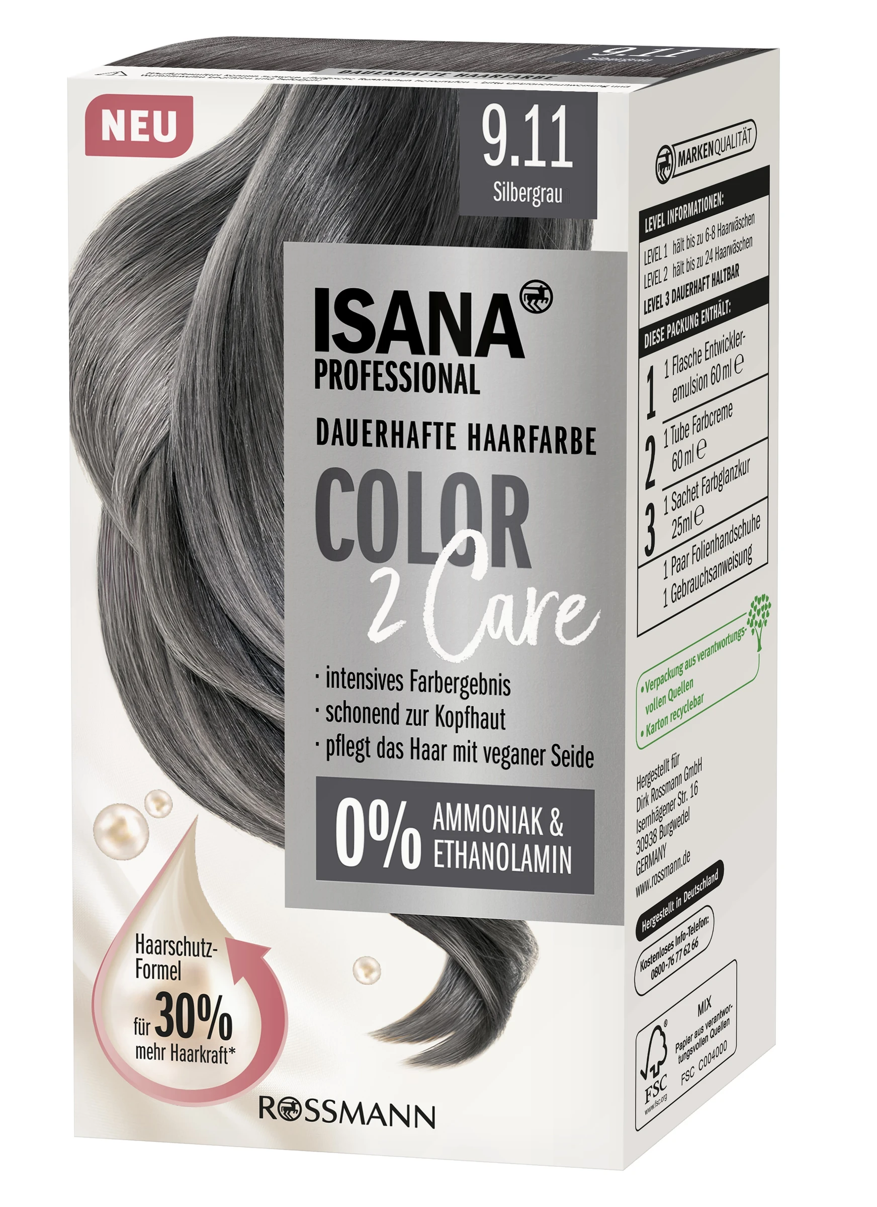 ISANA PROFESSIONAL Color2Care 9.11 Silbergrau – Bild 2