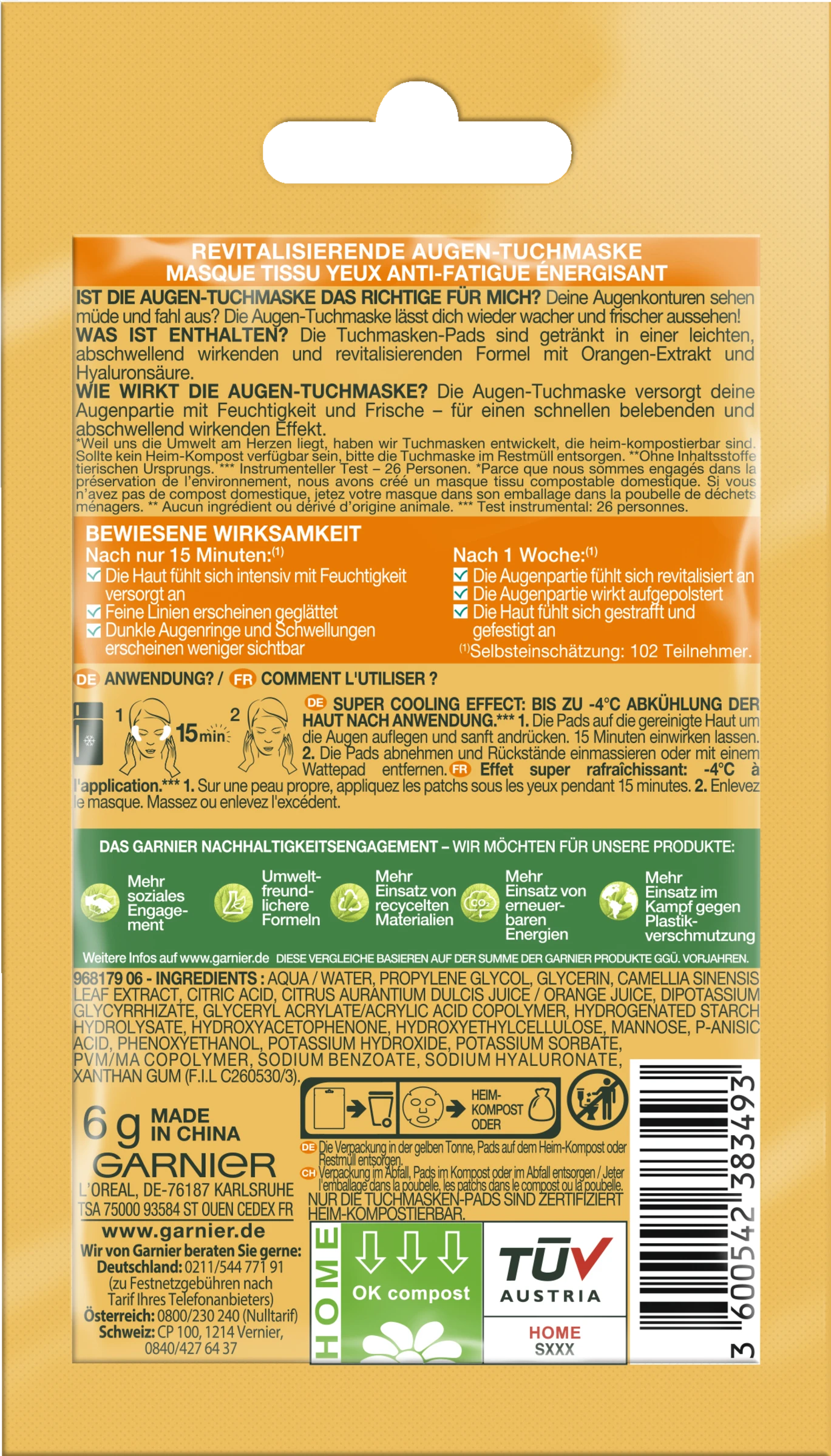 Garnier SkinActive Hydra Bomb Augen-Tuchmaske – Bild 2