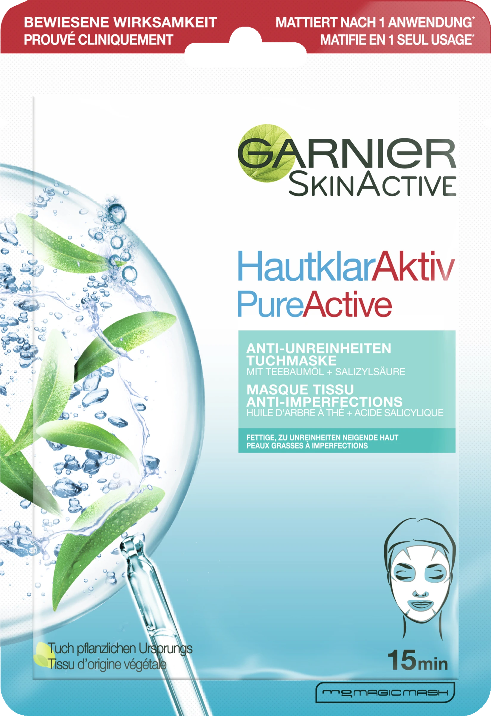 Garnier SkinActive Hautklar Aktiv Tuchmaske
