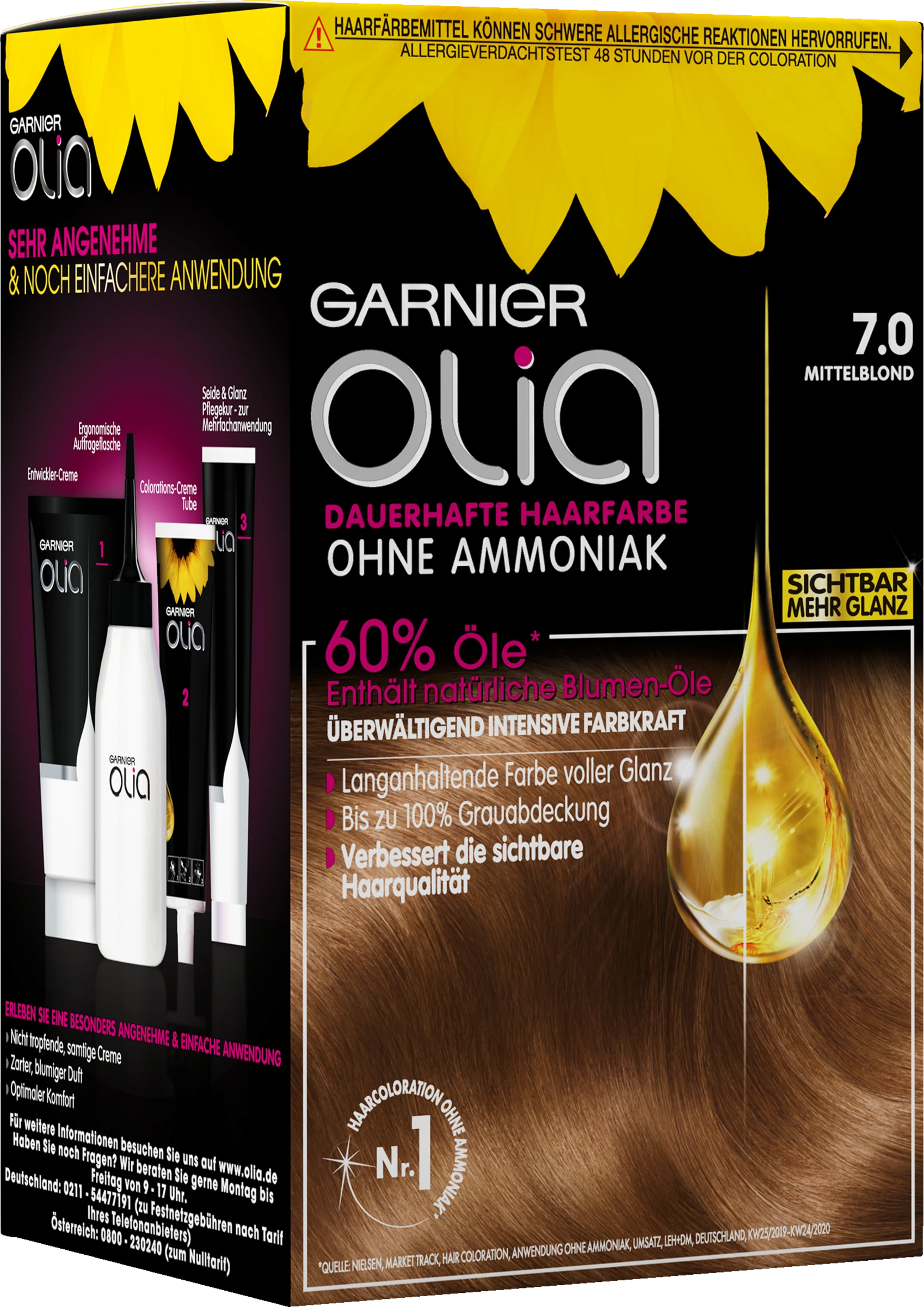 Garnier Olia Dauerhafte Haarfarbe 7.0 Mittelblond – Bild 2