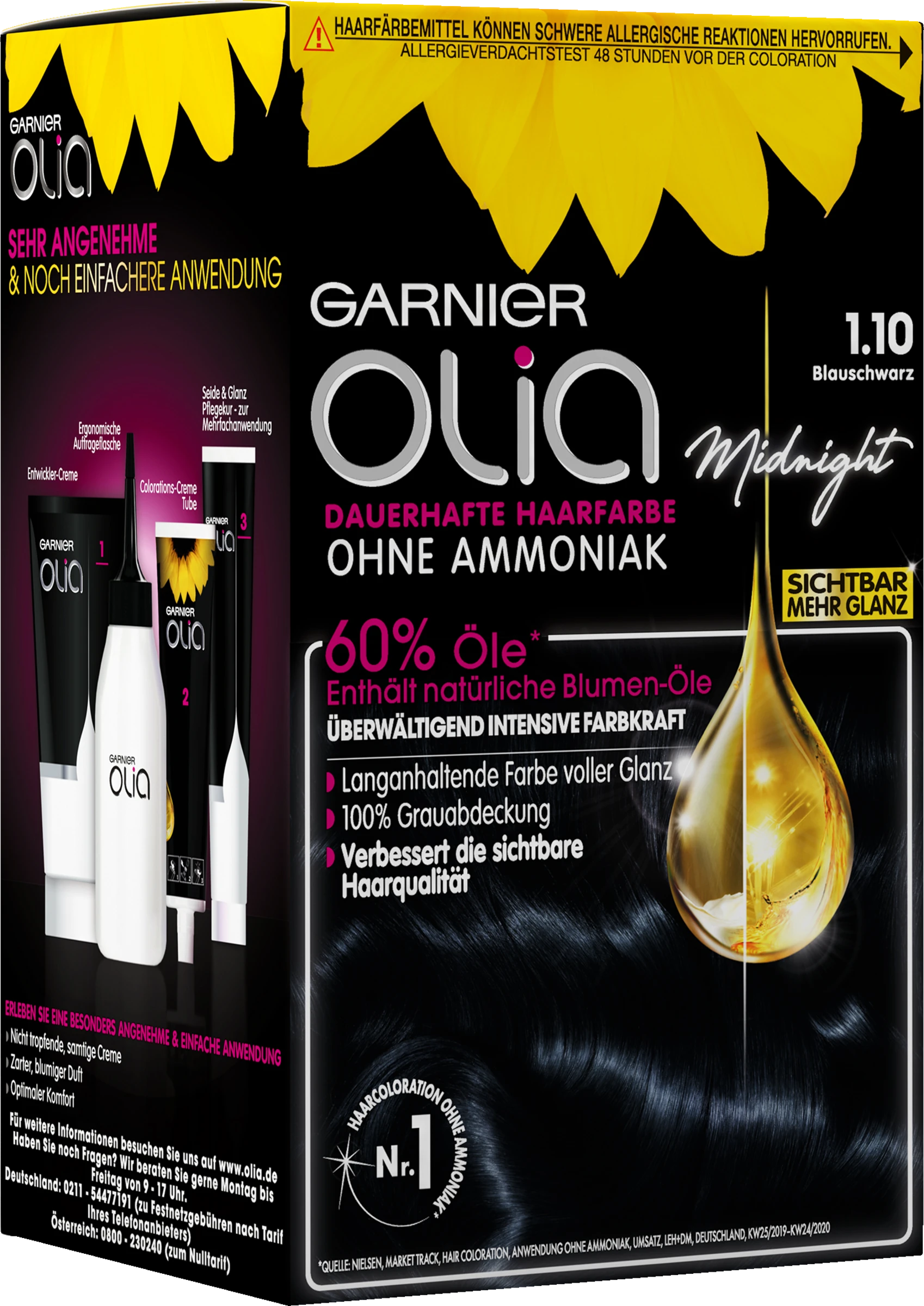 Garnier Olia 1.10 Blau Schwarz Dauerhafte Haarfarbe – Bild 2