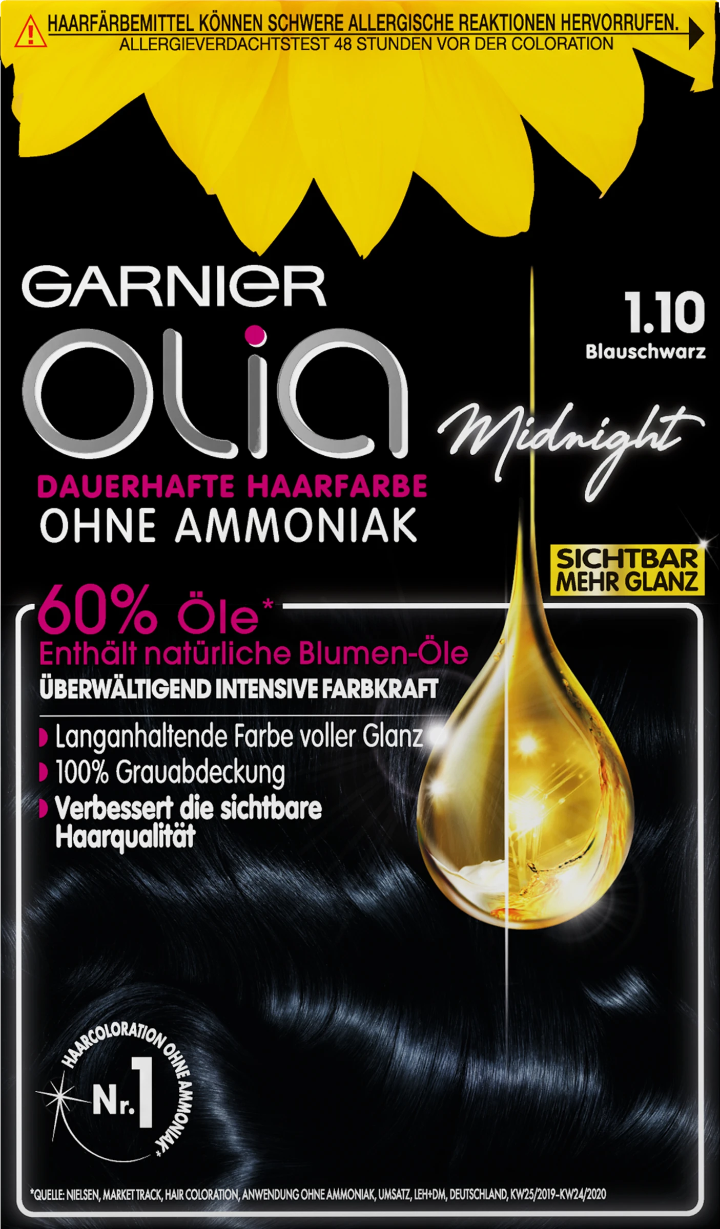 Garnier Olia 1.10 Blau Schwarz Dauerhafte Haarfarbe