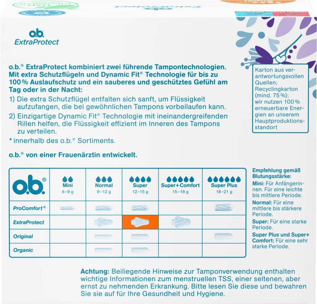 O.b. ExtraProtect Tampons Super 4 O.b. ExtraProtect Tampons Super – Bild 2