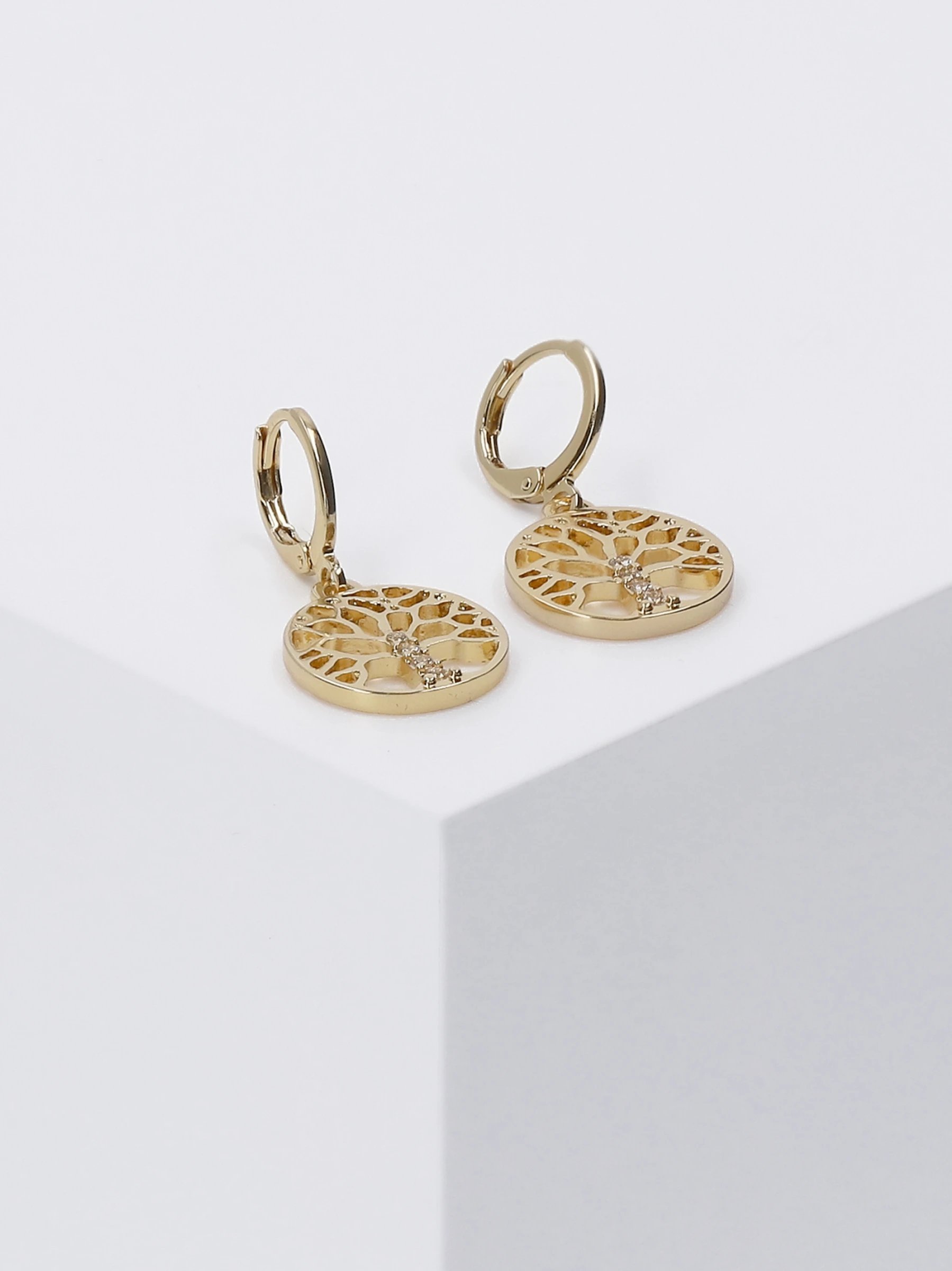 Accessories Creolen Vergoldet Mit Cut-Out-Motiv Und Strasssteinen – Bild 2