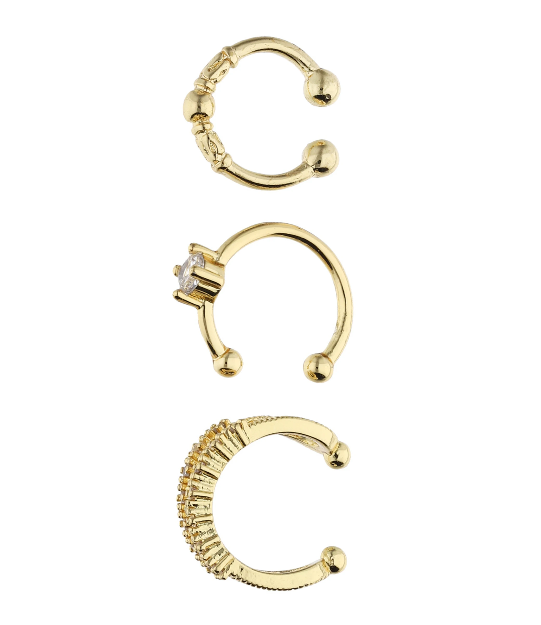 Accessories Earcuffs Im Set Vergoldet Mit Zirkonia-Steinen – Bild 2