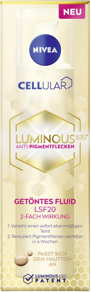 NIVEA Cellular Luminous 630 Anti Pigmentflecken Getöntes Fluid LSF 20 3 NIVEA Cellular Luminous 630 Anti Pigmentflecken Getöntes Fluid LSF 20