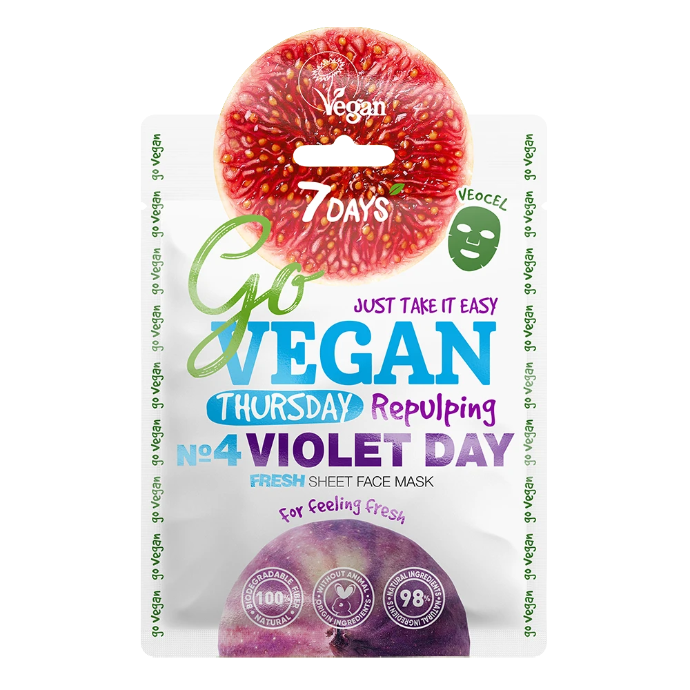 7DAYS Go VEGAN THURSDAY VIOLET DAY Tuchmaske