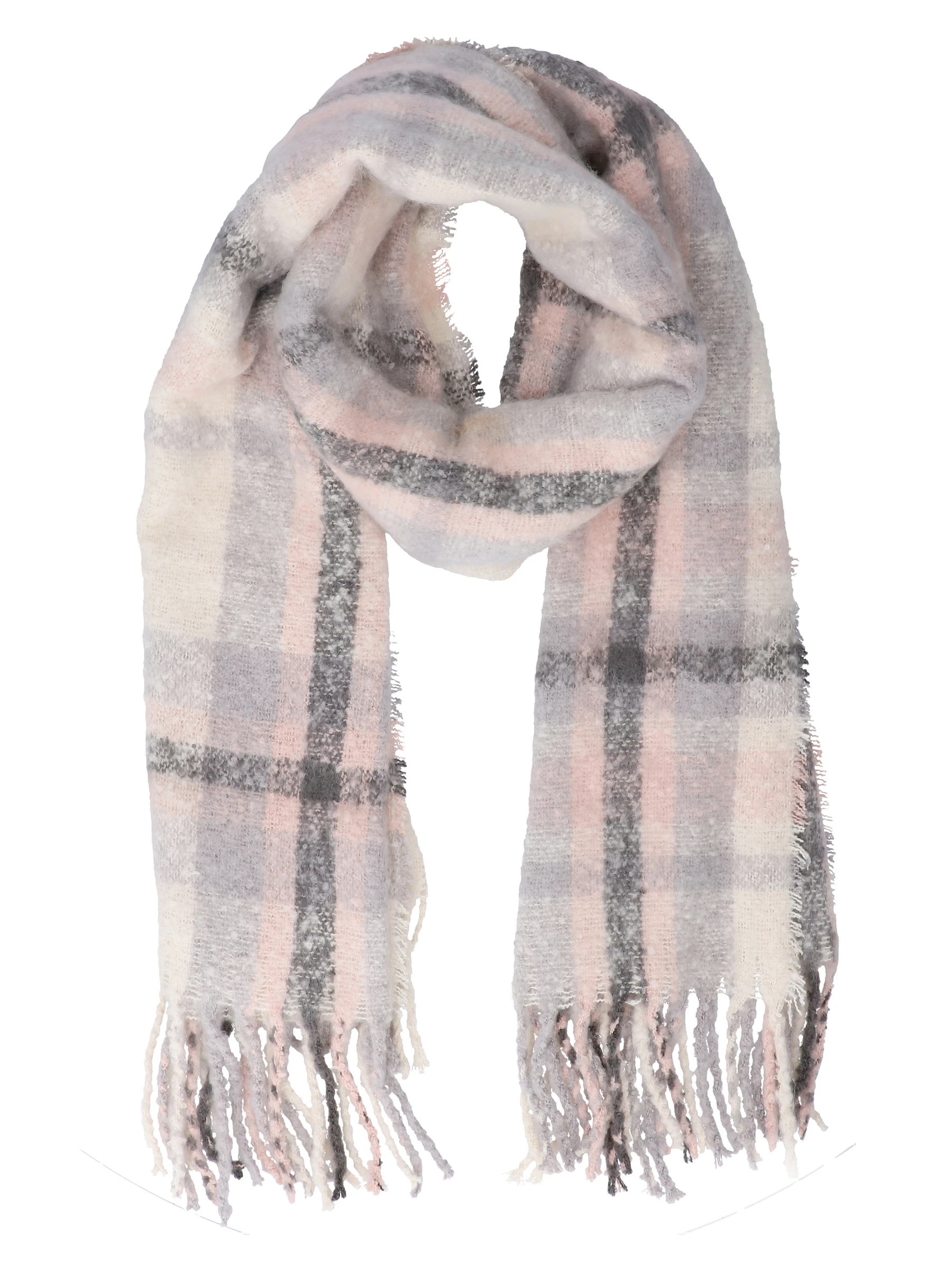 Accessories Schal Kariert Mit Fransen Aus Recyceltem Material