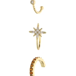Accessories Earcuff-Set Vergoldet Mit Nordstern-Motiv Und Strasssteinen
