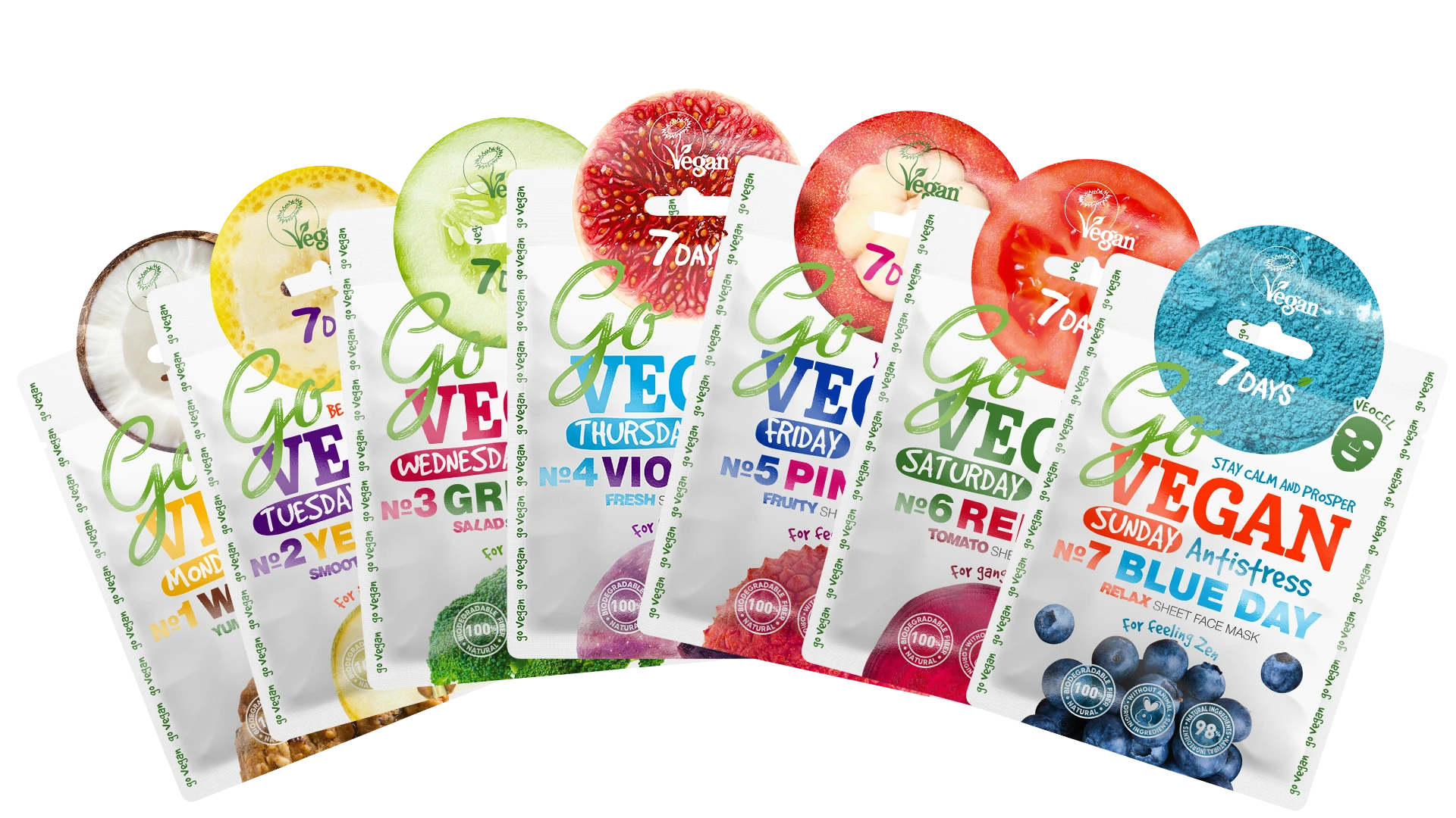 7DAYS Go VEGAN Vorteilspack HEALTHY WEEK Tuchmasken