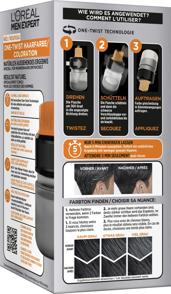 L’Oréal Paris Men Expert One-Twist Haarfarbe 03 Dunkelbraun – Bild 3