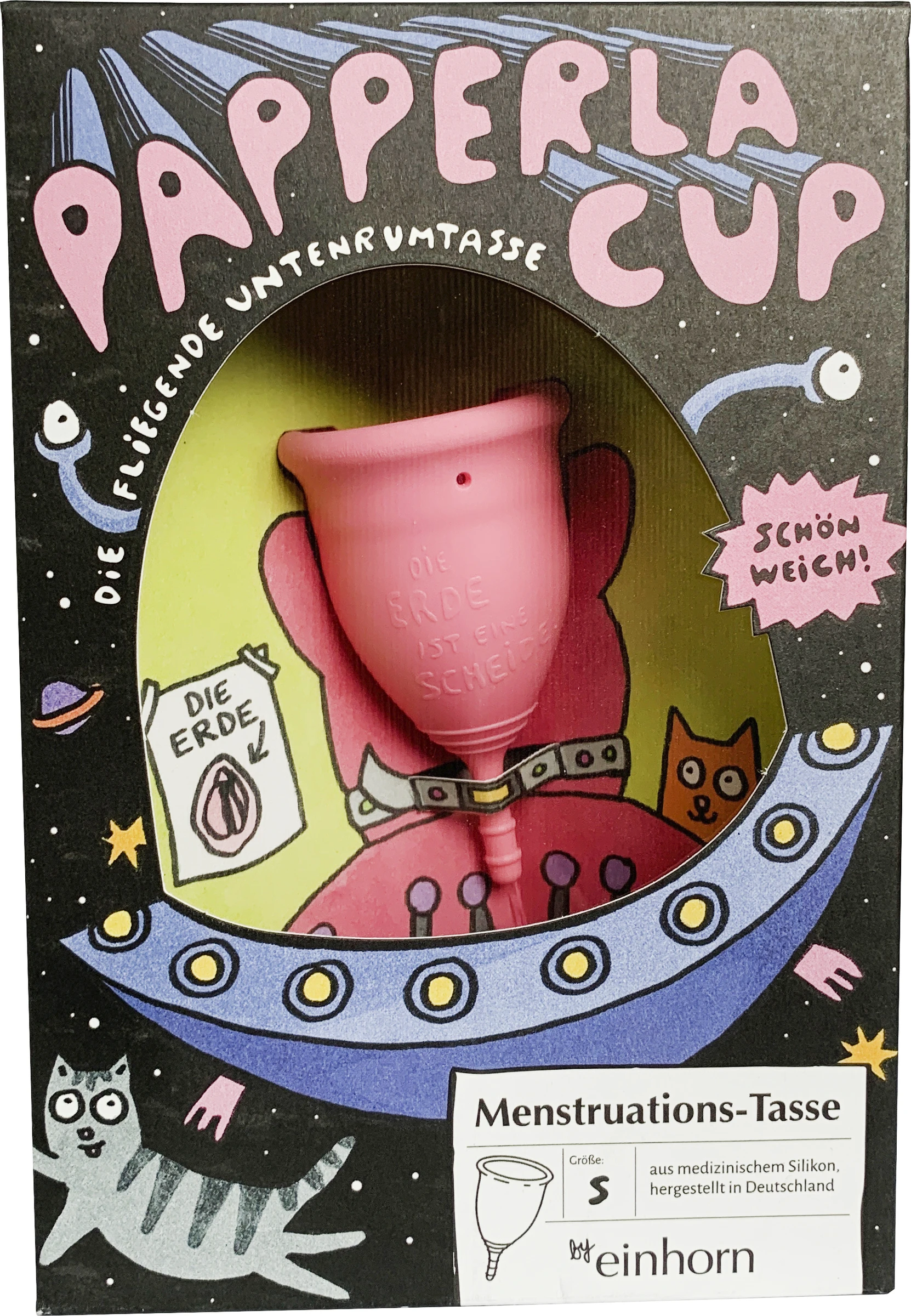 Einhorn Menstruationstasse Papperlacup Gr. S 3 Einhorn Menstruationstasse Papperlacup Gr. S