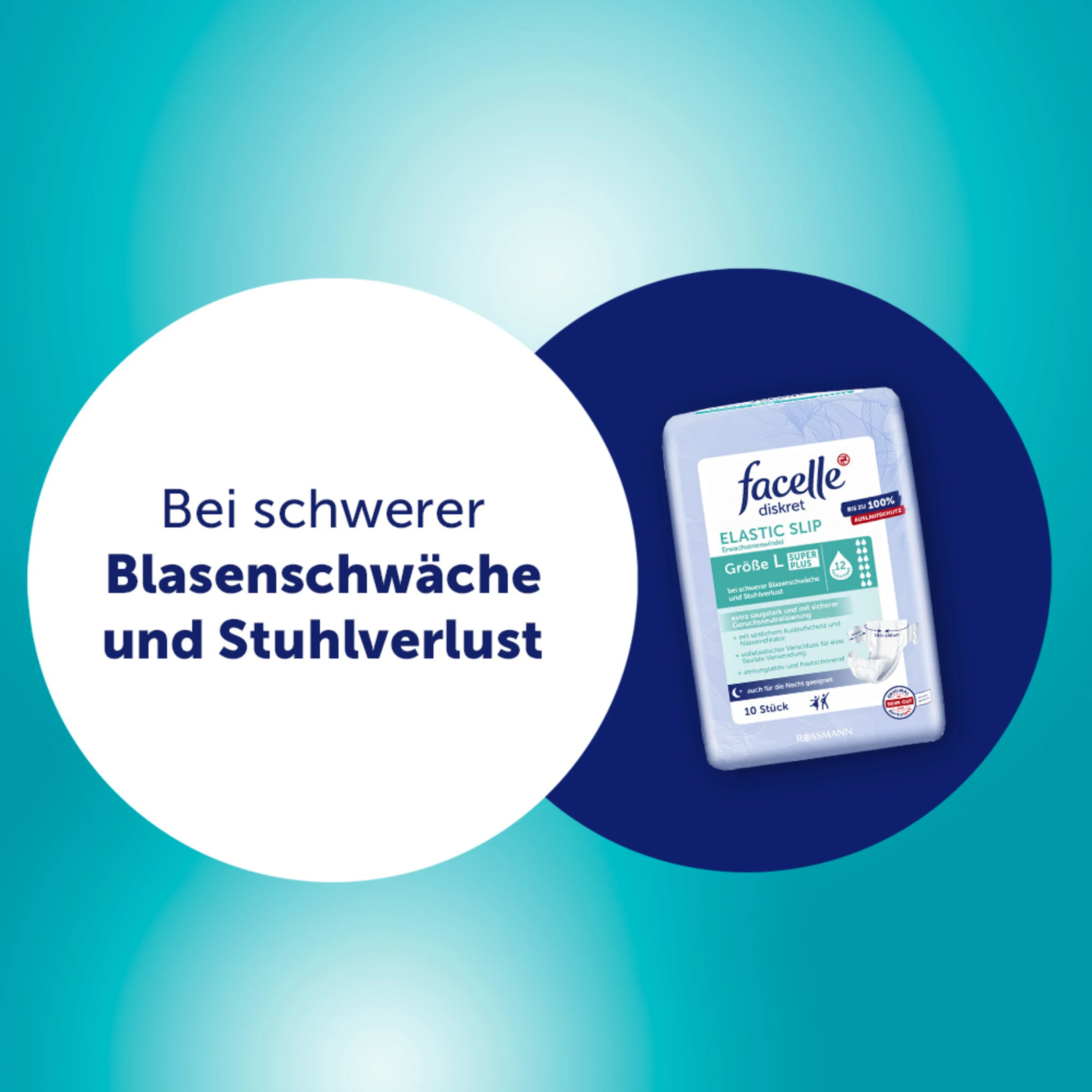 Facelle Diskret Elastic Slip Größe L Super Plus – Bild 3