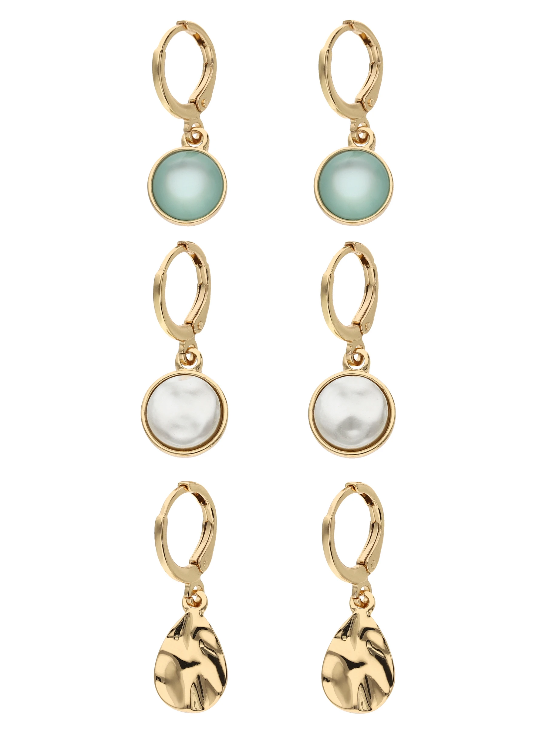 Accessories Huggie-Creolen Im Set Mit Ziersteinen