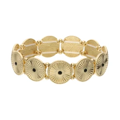 Accessories Flexibles Armband Mit Strukturierten Elementen Und Ziersteinen