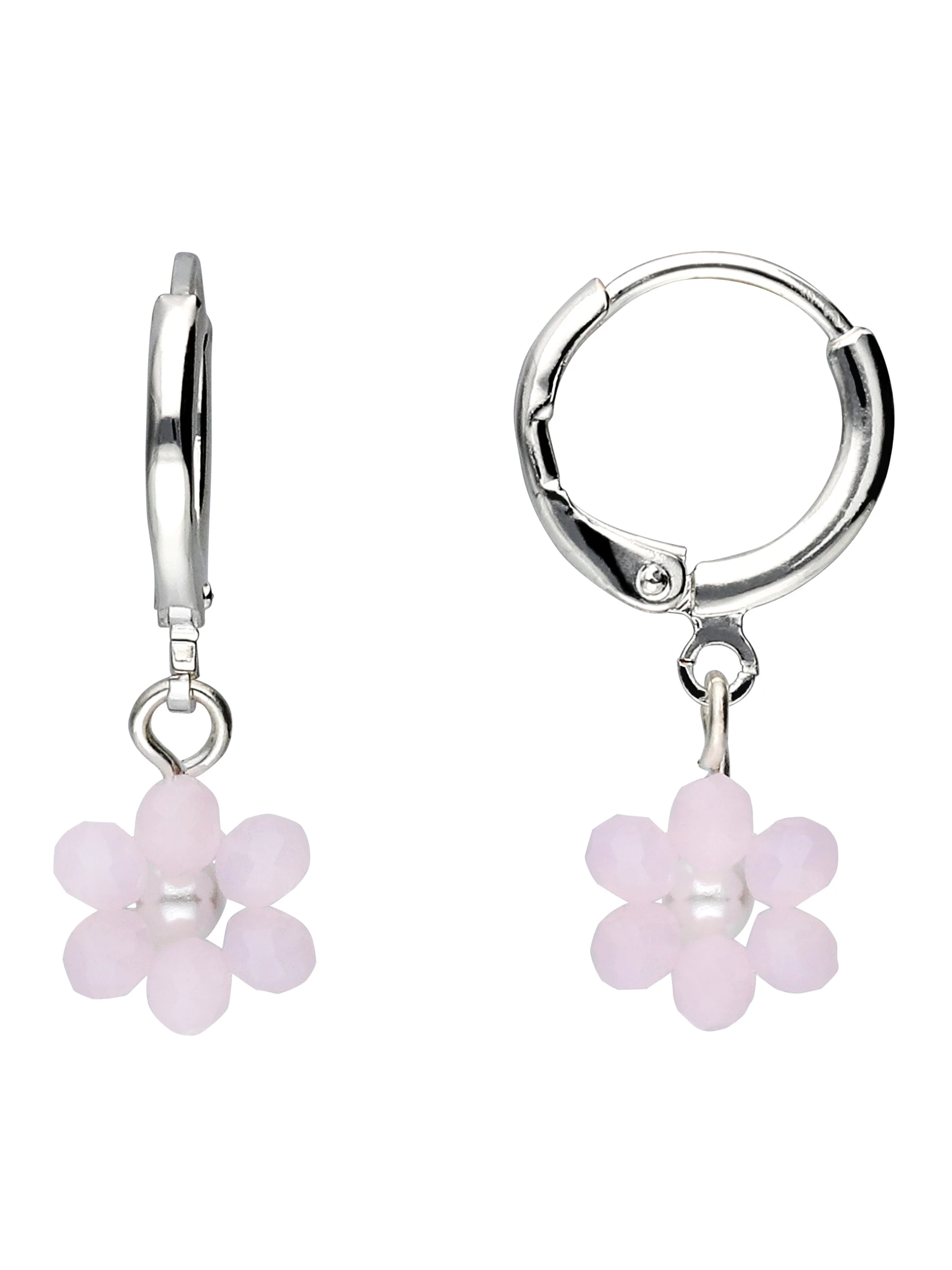 Accessories Huggie-Creole Mit Zierperle Und Blumen-Anhänger