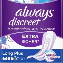 Always® Discreet Inkontinenz-Einlagen+ Long Plus