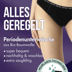 Nur Die Periodenunterwäsche Slip Stark Schwarz Gr. S 36-38