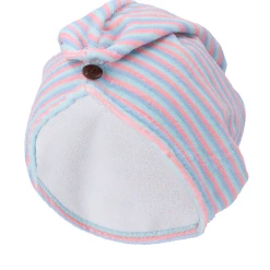 SIX Gestreifter Handtuchturban In Pastellfarben