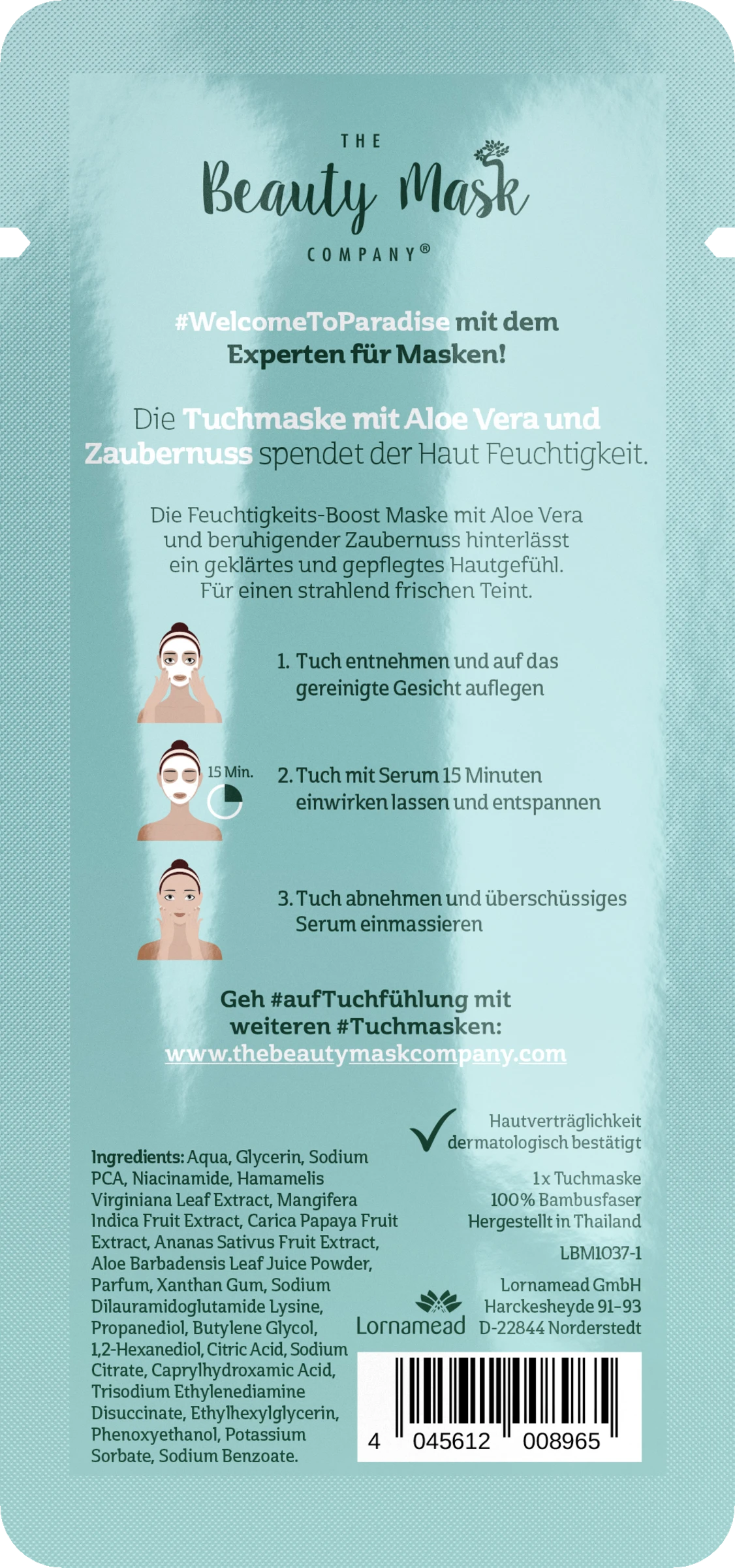The Beauty Mask Company Tuchmaske Paradise 4 The Beauty Mask Company Tuchmaske Paradise – Bild 2
