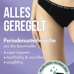 Nur Die Periodenunterwäsche Slip Normal Schwarz Gr. M 40-42