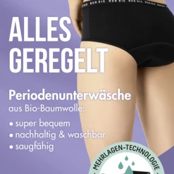 Nur Die Periodenunterwäsche Panty Normal Schwarz Gr. M 40-42