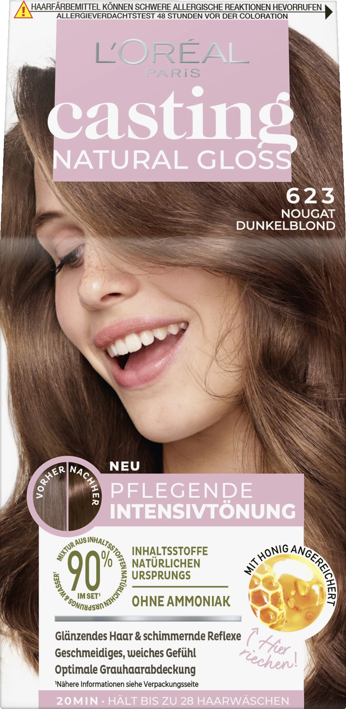 L’Oréal Paris Casting Natural Gloss Pflegende Intensivtönung 623 Nougat Dunkelblond