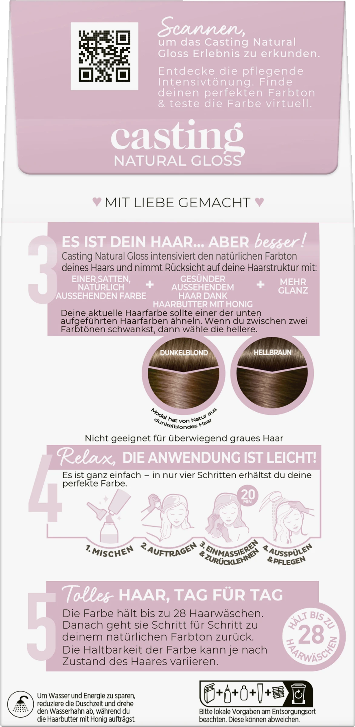 L’Oréal Paris Casting Natural Gloss Pflegende Intensivtönung 623 Nougat Dunkelblond – Bild 2