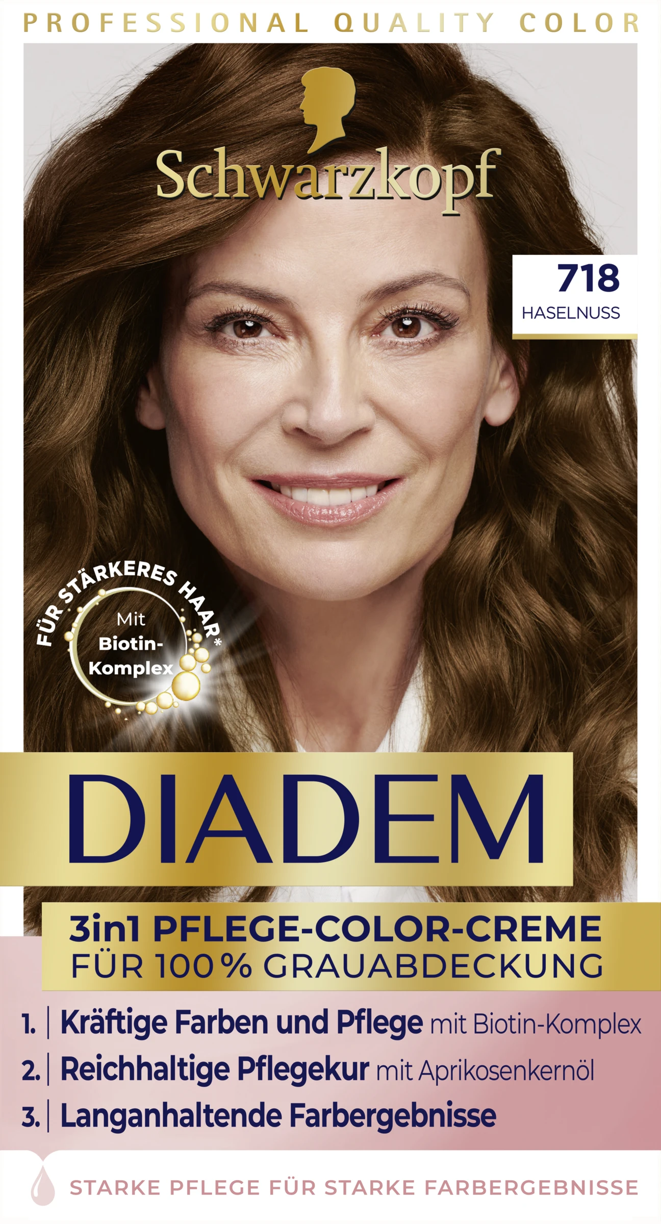 Schwarzkopf Diadem 3in1 Pflege-Color-Creme 718 Haselnuss