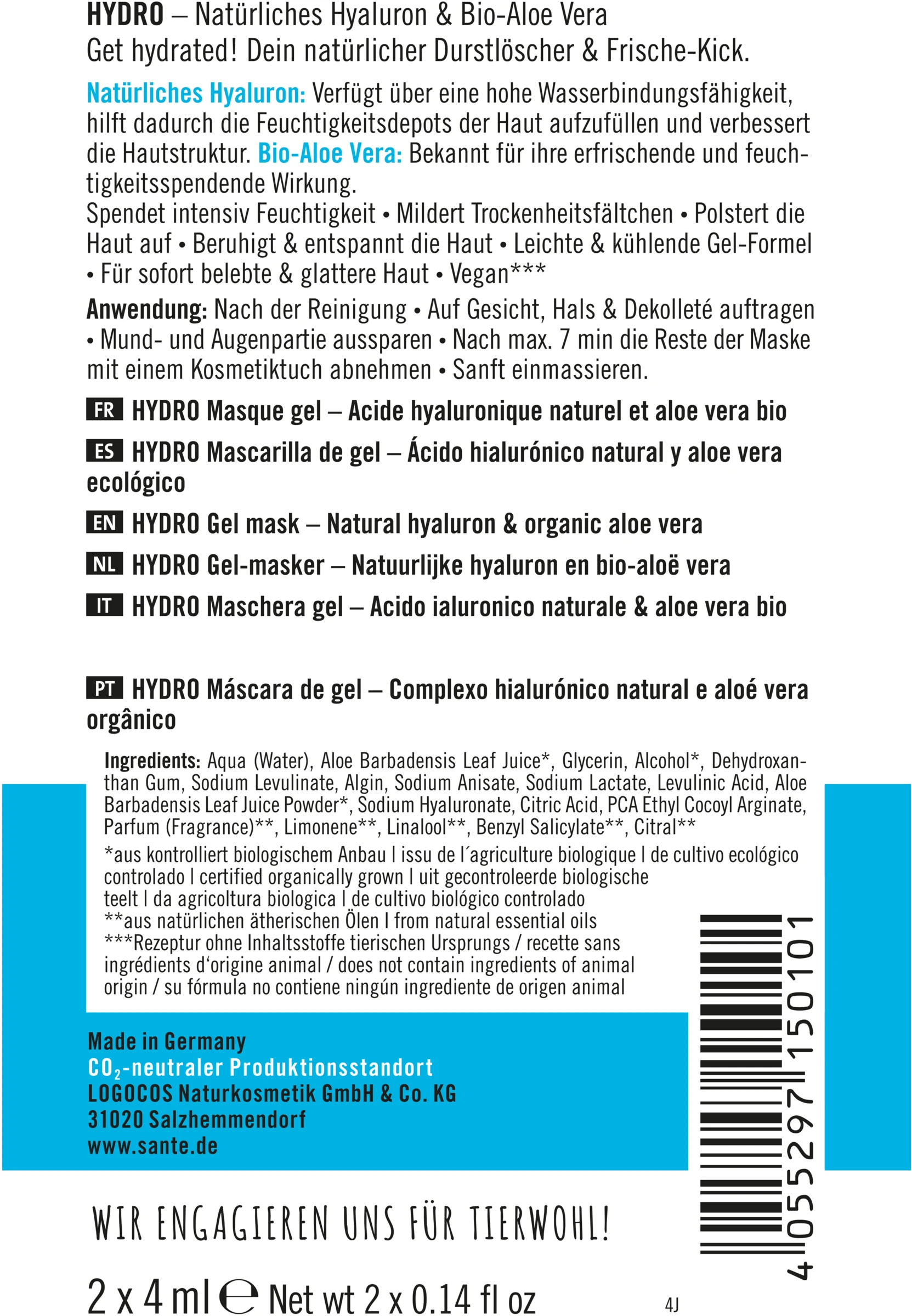 Sante Hydro Gel-Maske – Bild 2